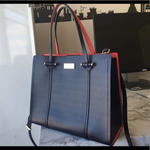 Kate spade navy/pink 2-way leather handbag